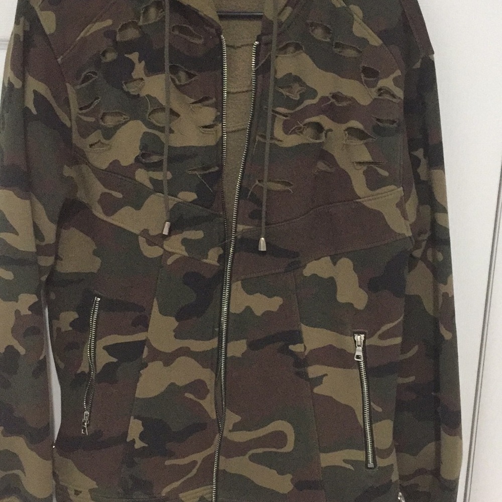 Army fatigue distressed jacket